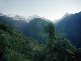 01 Chomrong Looking Towards The Annapurna Sanctuary With Annapurna South, Hiunchuli and Machapuchare 
